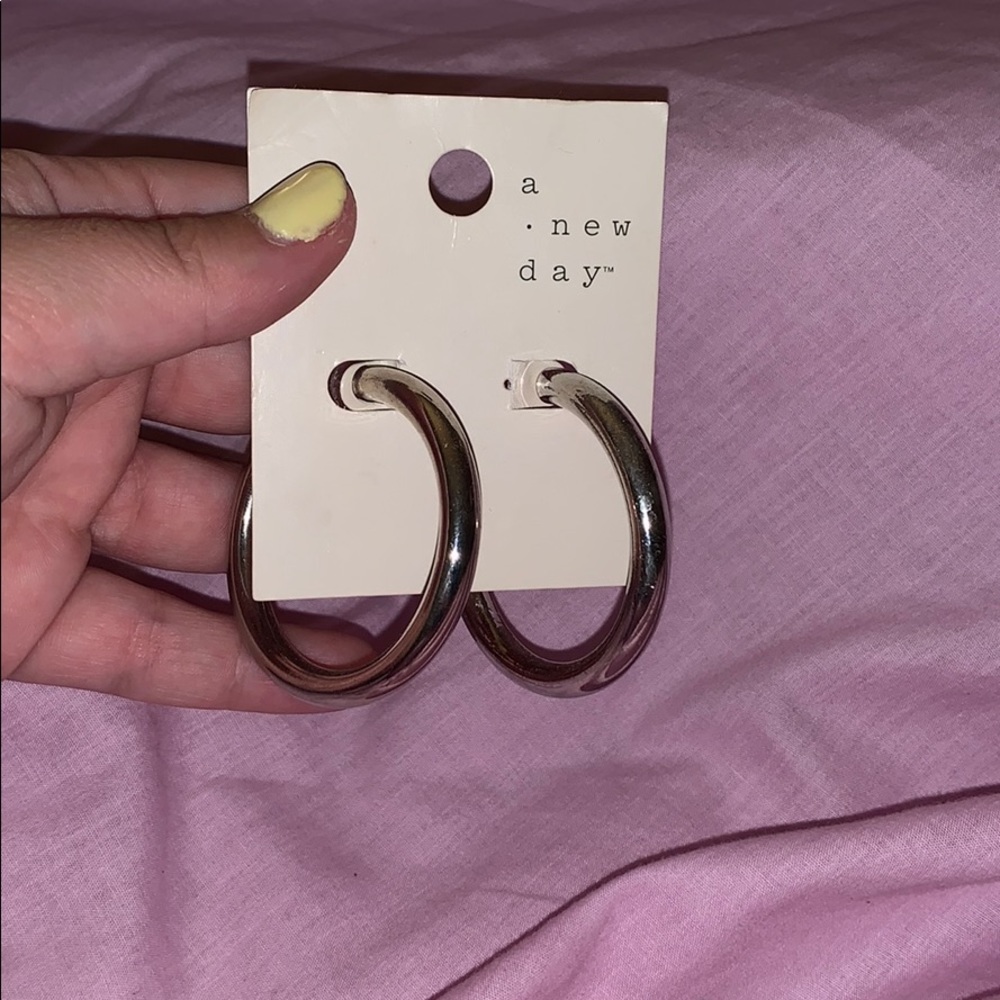 Silver hoop earrings